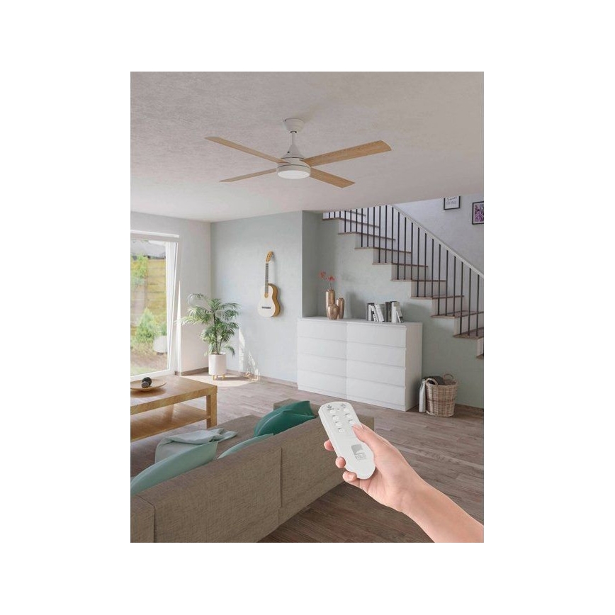 Eglo - LED Griestu ventilators LED/20W/230V 3000/4000/5000K + tālvadības pults balta