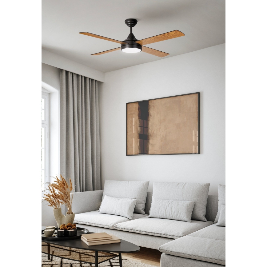Eglo - LED Aptumšojams griestu ventilators LED/20W/230V + TP melns