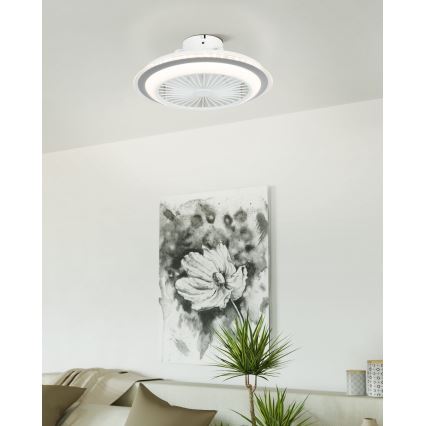 Eglo - LED Aptumšojams griestu ventilators LED/25,5W/230V balta/pelēka 2700-6500K + tālvadības pults