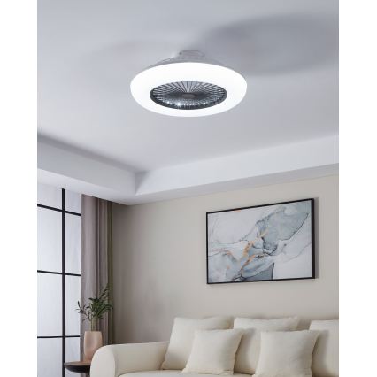 Eglo - LED aptumšojams griestu ventilators 3xLED/12,6W/230V 2700-6500K Ø 55 cm pelēks + tālvadības pults