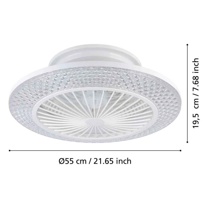 Eglo - LED dimmējamais griestu ventilators 3xLED/12,6W/230V 2700-6500K Ø 55 cm balts + ar tālvadības pulti