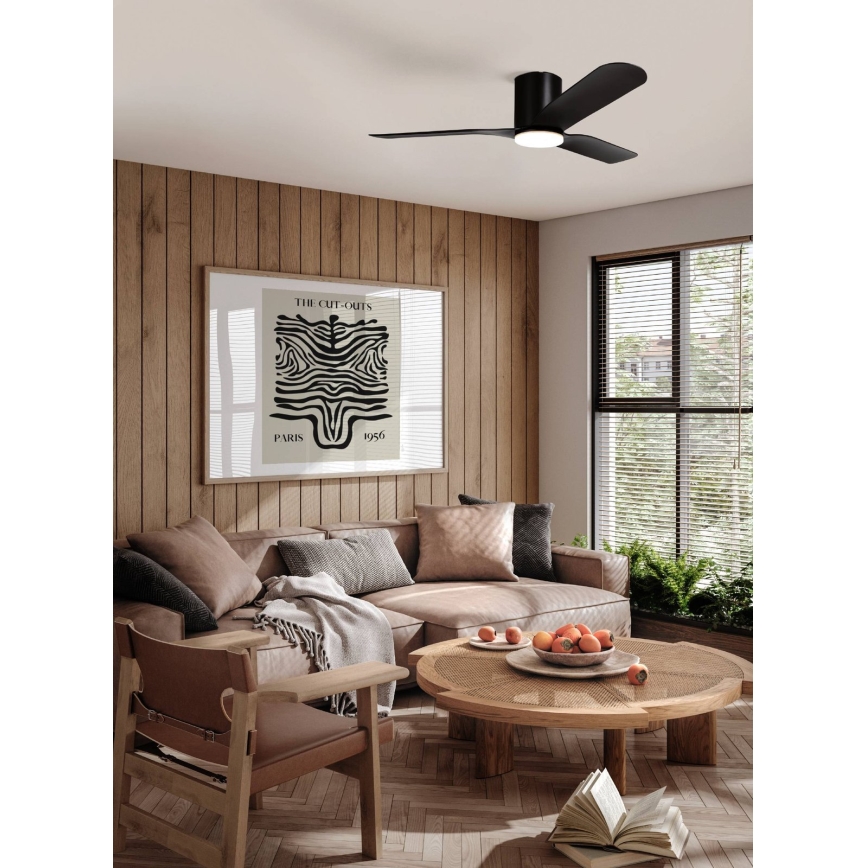 Eglo - LED dimējams griestu ventilators LED/17W/230V 3000/4000/5000K diam. 132 cm melns + tālvadība