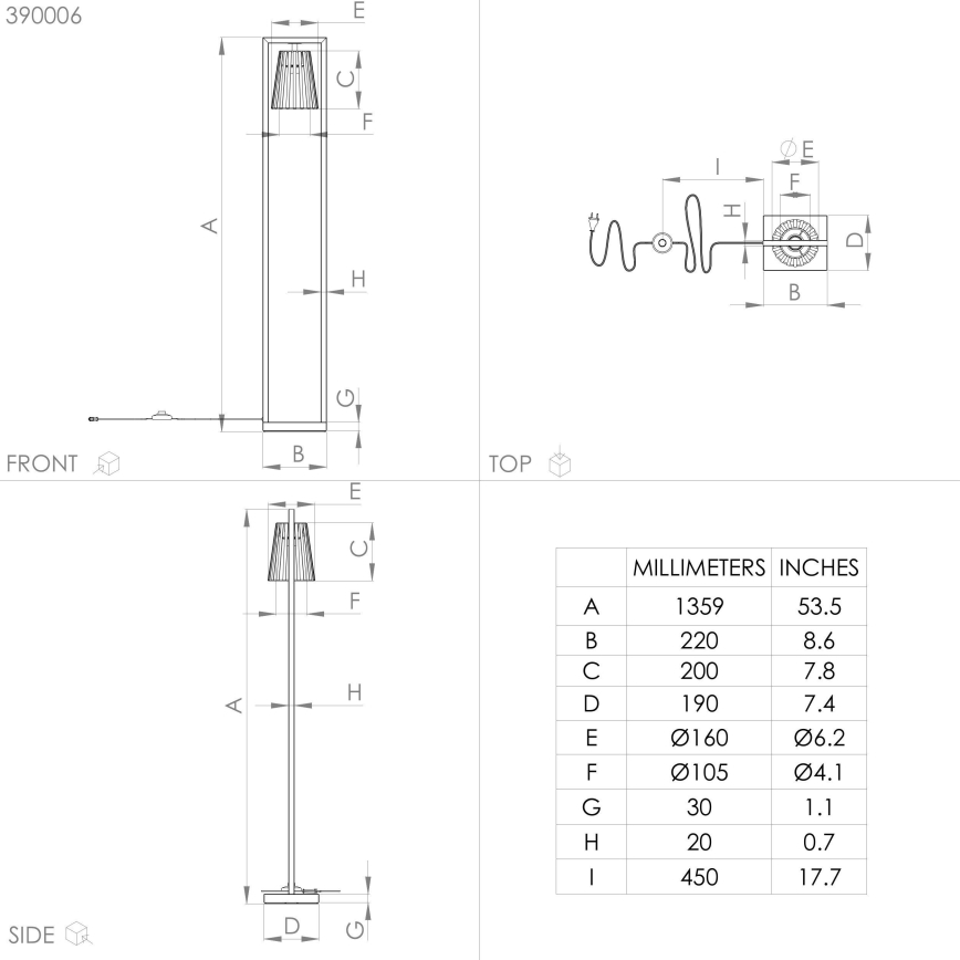 Eglo - Grīdas stāvlampa 1xE27/40W/230V melna