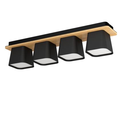 Eglo - Griestu lampa 4xE27/40W/230V melna/brūna