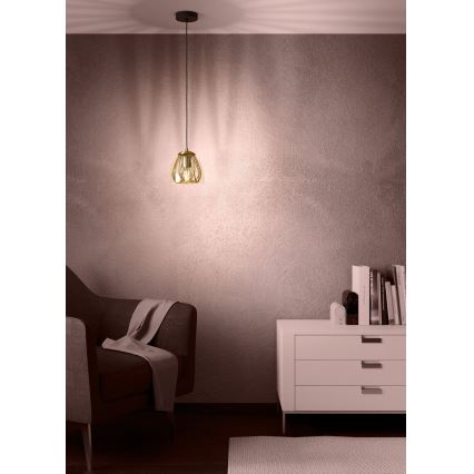 Eglo - Lustra ar auklu 1xE27/40W/230V zelta
