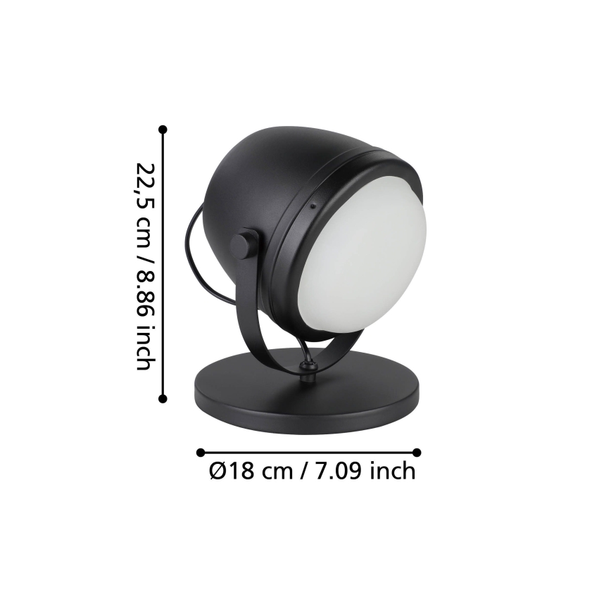 Eglo - Galda lampa 1xE27/28W/230V melna