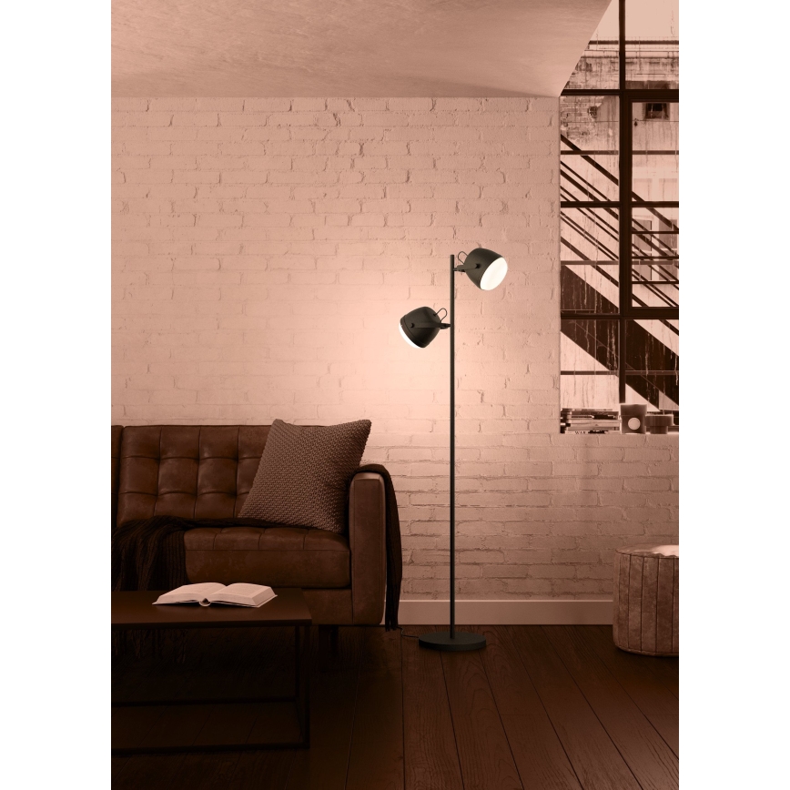 Eglo - Grīdas stāvlampa 2xE27/28W/230V melna