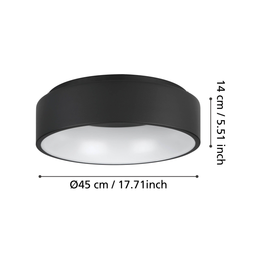 Eglo - LED Aptumšojama griestu lampa LED/25,5W/230V 3000K melna
