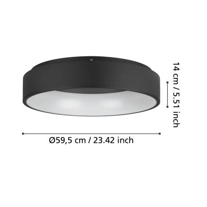 Eglo - LED Aptumšojama griestu lampa LED/35,2W/230V 3000K melna