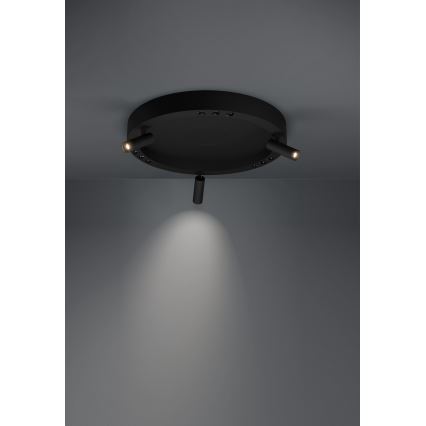 Eglo - LED Aptumšojama griestu lampa 3xLED/8W/230V + 3xLED/8,5W 3000K melna + tālvadības pults