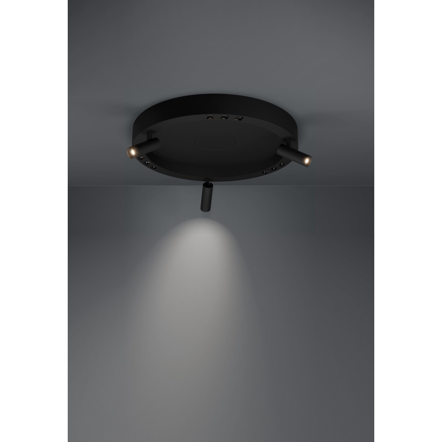 Eglo - LED Aptumšojama griestu lampa 3xLED/8W/230V + 3xLED/8,5W 3000K melna + tālvadības pults