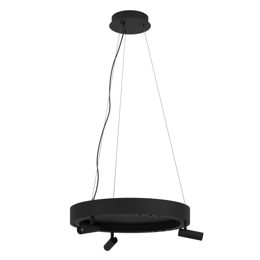 Eglo - LED Aptumšojama lustra ar auklu 3xLED/8W/230V + 3xLED/8,5W 3000K melna + tālvadības pults