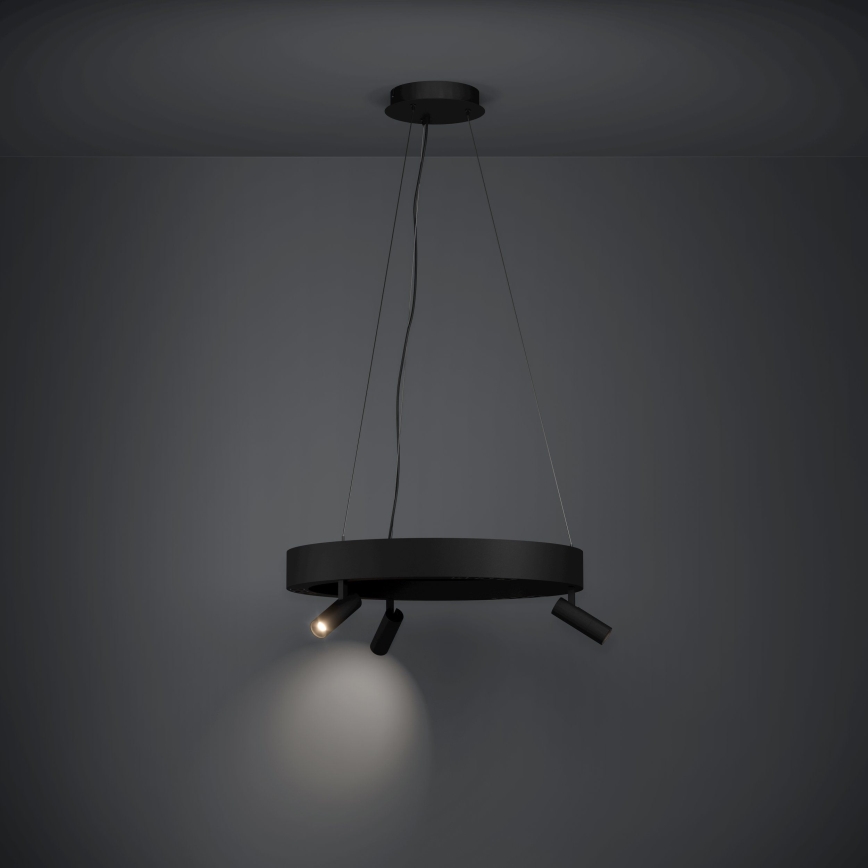 Eglo - LED Aptumšojama lustra ar auklu 3xLED/8W/230V + 3xLED/8,5W 3000K melna + tālvadības pults