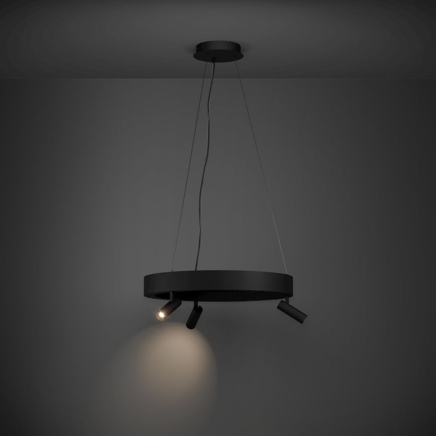 Eglo - LED Aptumšojama lustra ar auklu 3xLED/8W/230V + 3xLED/8,5W 3000K melna + tālvadības pults