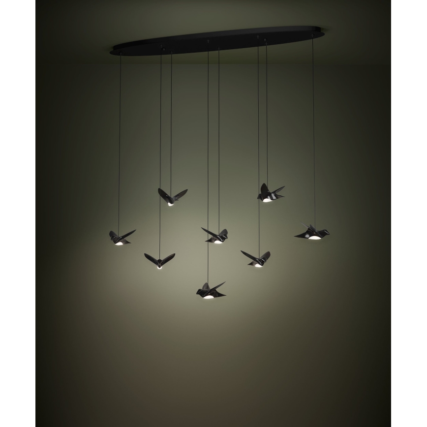 Eglo - LED Aptumšojama lustra ar auklu 8xLED/4,2W/230V 3000K melna
