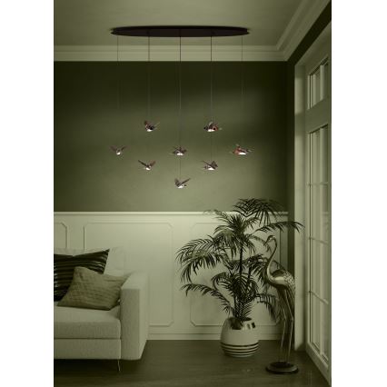 Eglo - LED Aptumšojama lustra ar auklu 8xLED/4,2W/230V 3000K melna