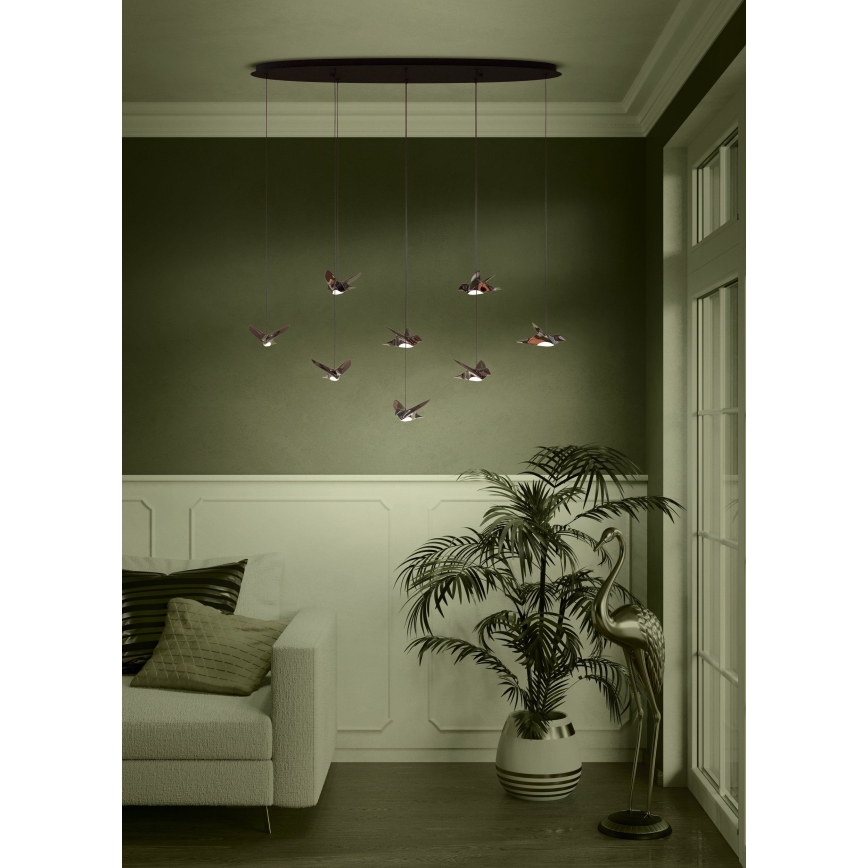 Eglo - LED Aptumšojama lustra ar auklu 8xLED/4,2W/230V 3000K melna