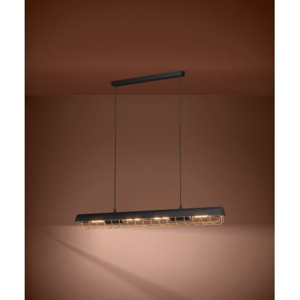 Eglo - Lustra ar auklu 4xE27/40W/230V melna/zelta