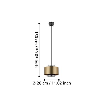 Eglo - Lustra ar auklu 1xE27/40W/230V zelta