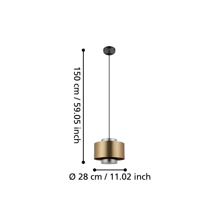 Eglo - Lustra ar auklu 1xE27/40W/230V zelta
