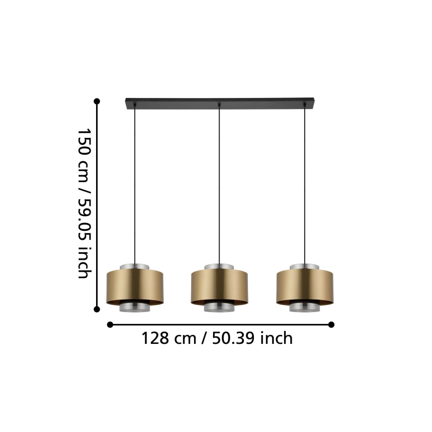 Eglo - Lustra ar auklu 3xE27/40W/230V zelta