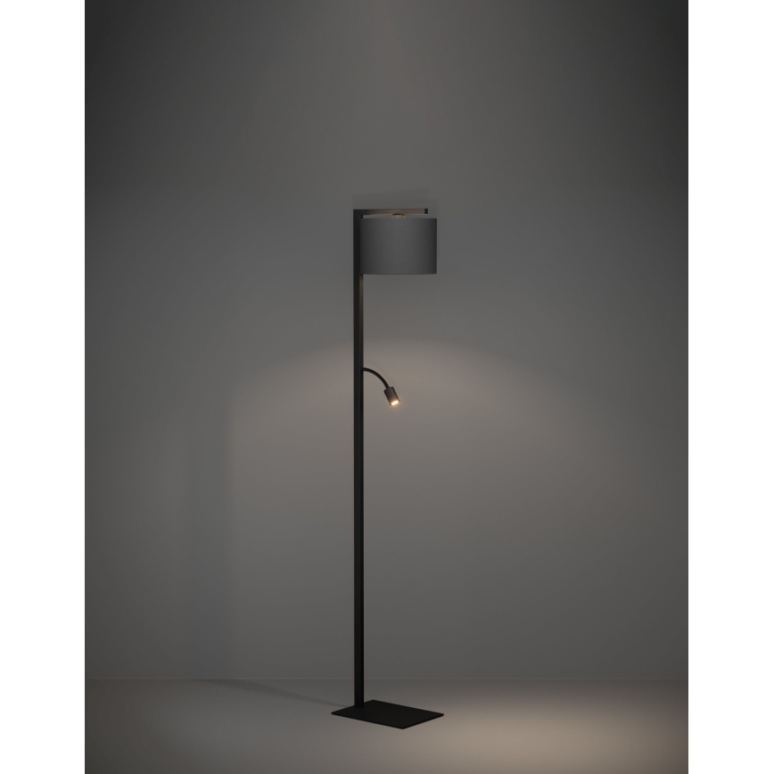 Eglo - LED Grīdas stāvlampa 1xE27/40W/230V + LED/3,8W 3000K melna
