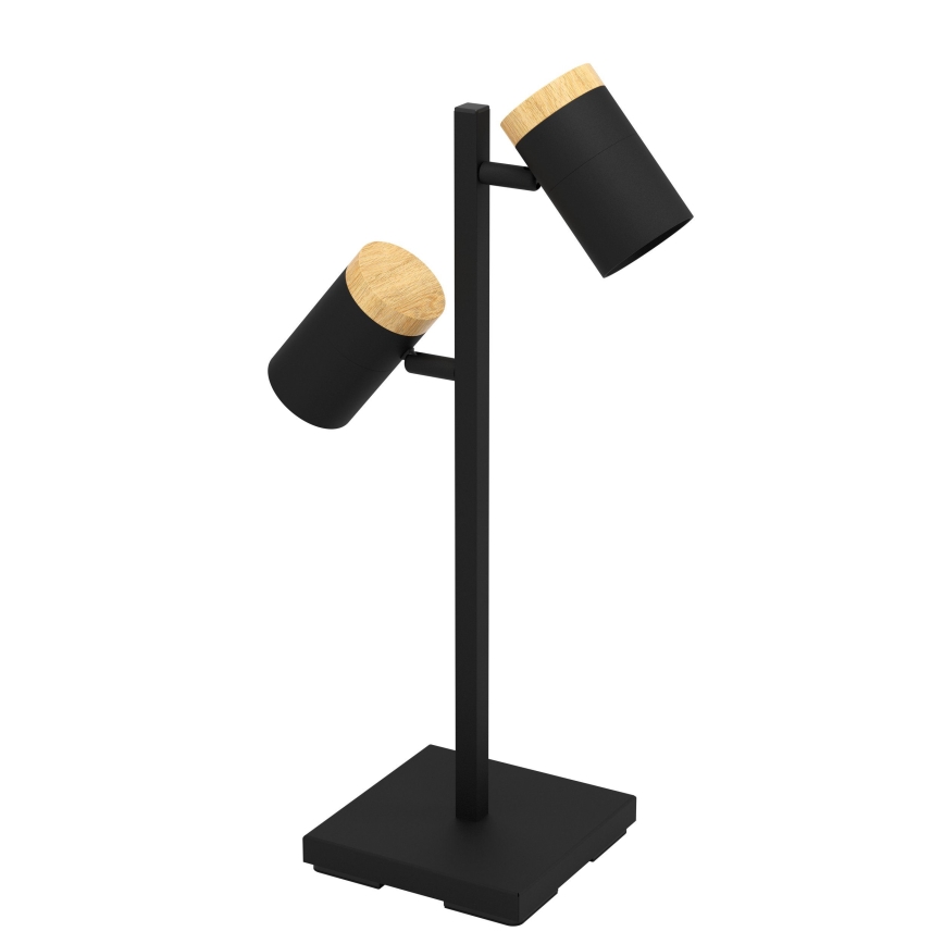 Eglo - LED Galda lampa 2xGU10/4,5W/230V 3000K melna/brūna