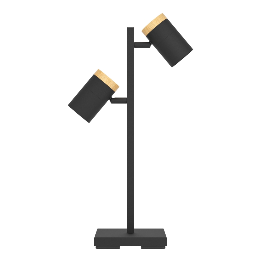 Eglo - LED Galda lampa 2xGU10/4,5W/230V 3000K melna/brūna