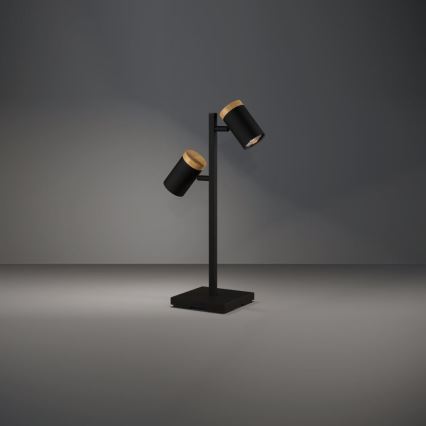 Eglo - LED Galda lampa 2xGU10/4,5W/230V 3000K melna/brūna