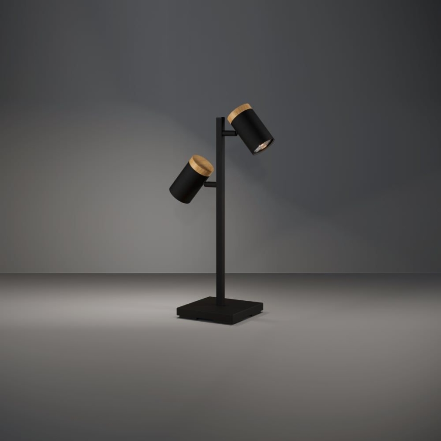 Eglo - LED Galda lampa 2xGU10/4,5W/230V 3000K melna/brūna