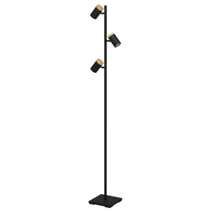 Eglo - LED Grīdas stāvlampa 3xGU10/4,5W/230V 3000K melna/brūna