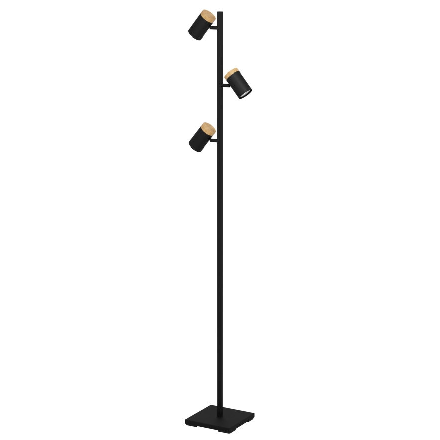 Eglo - LED Grīdas stāvlampa 3xGU10/4,5W/230V 3000K melna/brūna
