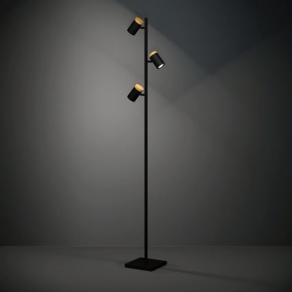 Eglo - LED Grīdas stāvlampa 3xGU10/4,5W/230V 3000K melna/brūna