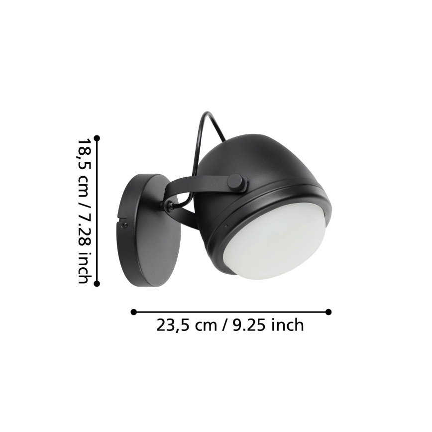 Eglo - Sienas lampa 1xE27/28W/230V melna
