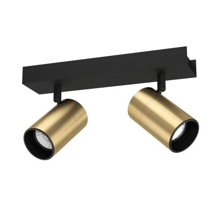 Eglo - LED Starmetis 2xGU10/4,5W/230V 3000K melna/zelta