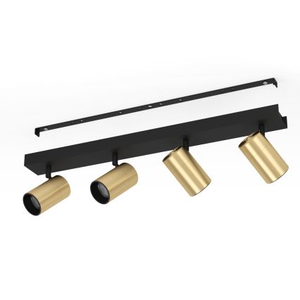 Eglo - LED Starmetis 4xGU10/4,5W/230V 3000K melna/zelta