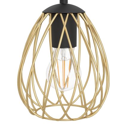 Eglo - Lustra ar auklu 6xE27/40W/230V melna/zelta