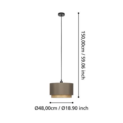 Eglo - Lustra ar auklu 1xE27/40W/230V brūna