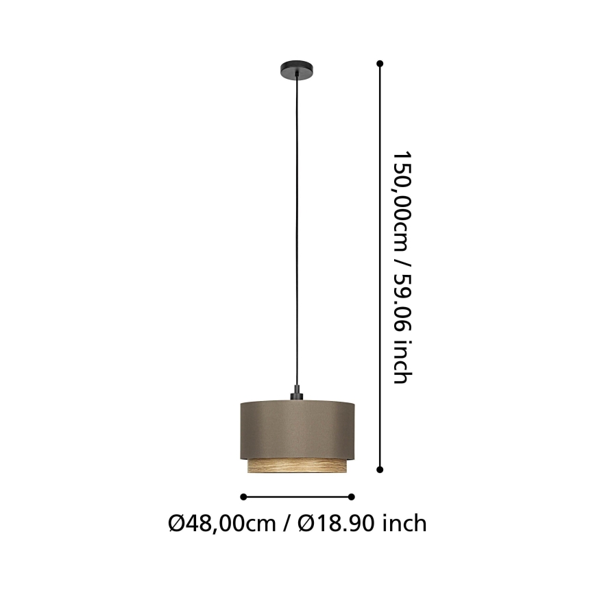 Eglo - Lustra ar auklu 1xE27/40W/230V brūna