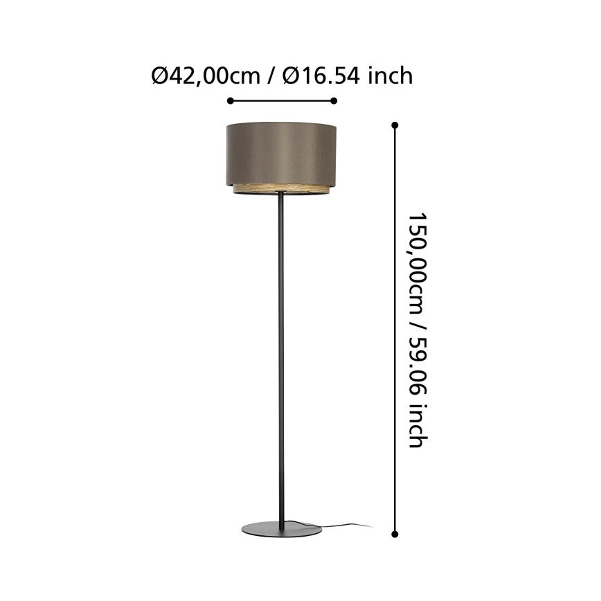Eglo - Grīdas stāvlampa 1xE27/40W/230V brūna