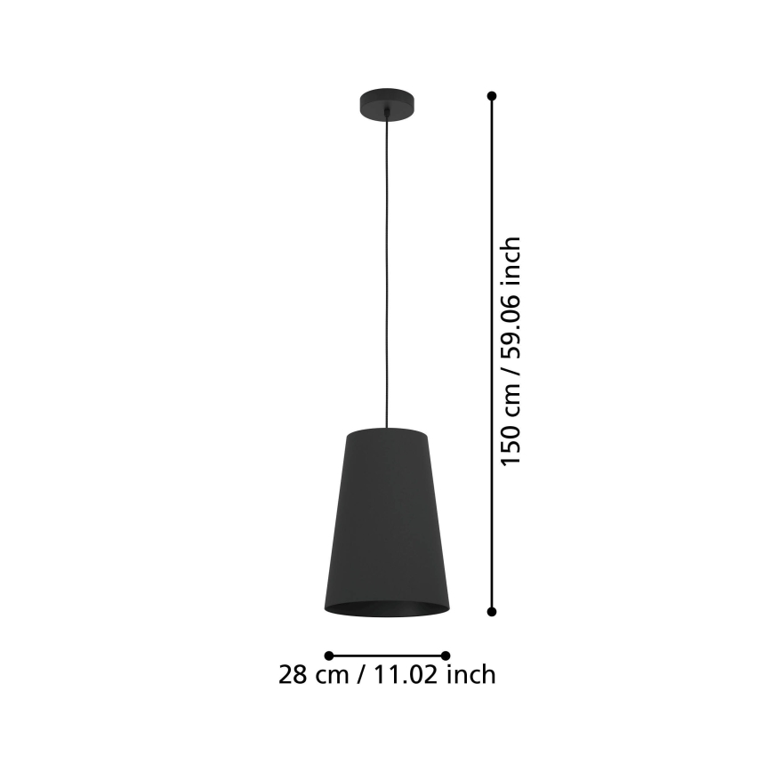 Eglo - Lustra ar auklu 1xE27/40W/230V melna