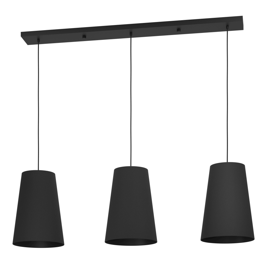 Eglo - Lustra ar auklu 3xE27/40W/230V melna