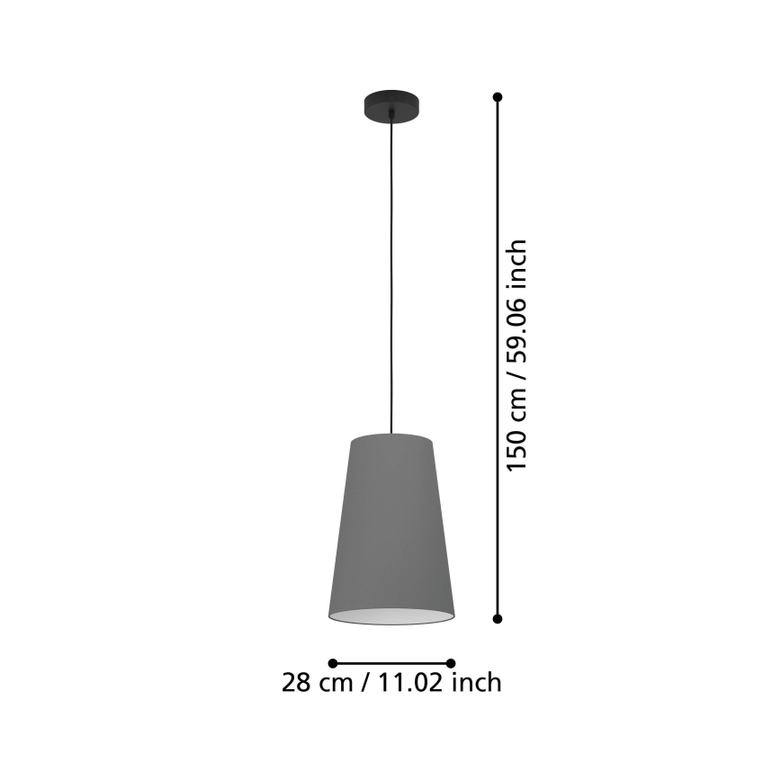 Eglo - Lustra ar auklu 1xE27/40W/230V pelēka
