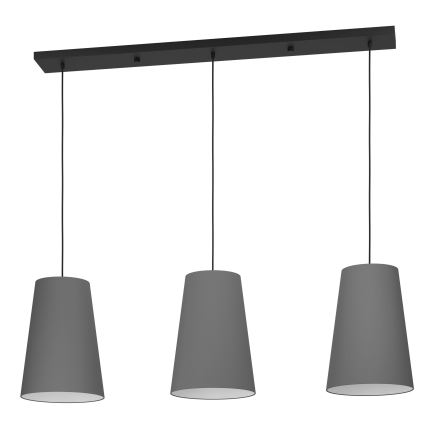 Eglo - Lustra ar auklu 3xE27/40W/230V pelēka