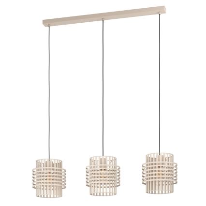 Eglo - Lustra ar auklu 3xE27/40W/230V krēmkrāsa