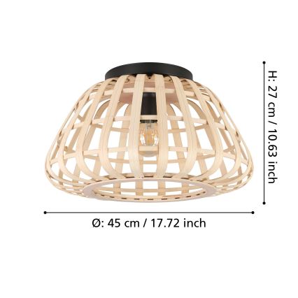 Eglo - Griestu lampa 1xE27/40W/230V bambusa