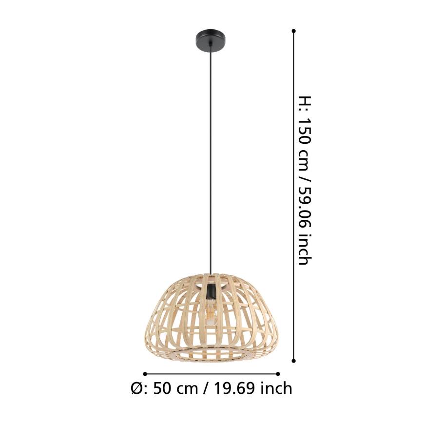 Eglo - Lustra ar auklu 1xE27/40W/230V d. 50 cm bambusa