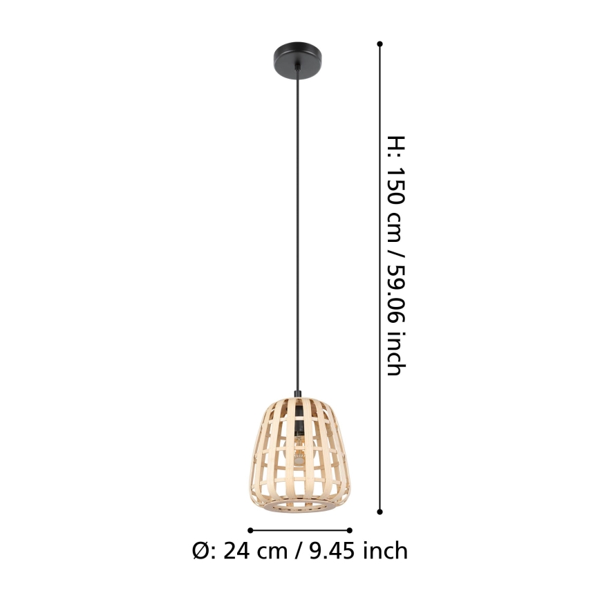 Eglo - Lustra ar auklu 1xE27/40W/230V d. 24 cm bambusa