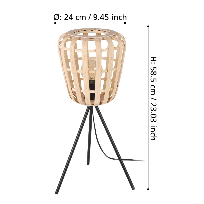 Eglo - Galda lampa 1xE27/40W/230V bambusa