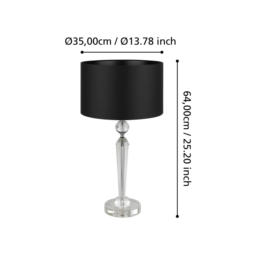 Eglo - Galda lampa 1xE27/40W/230V melna